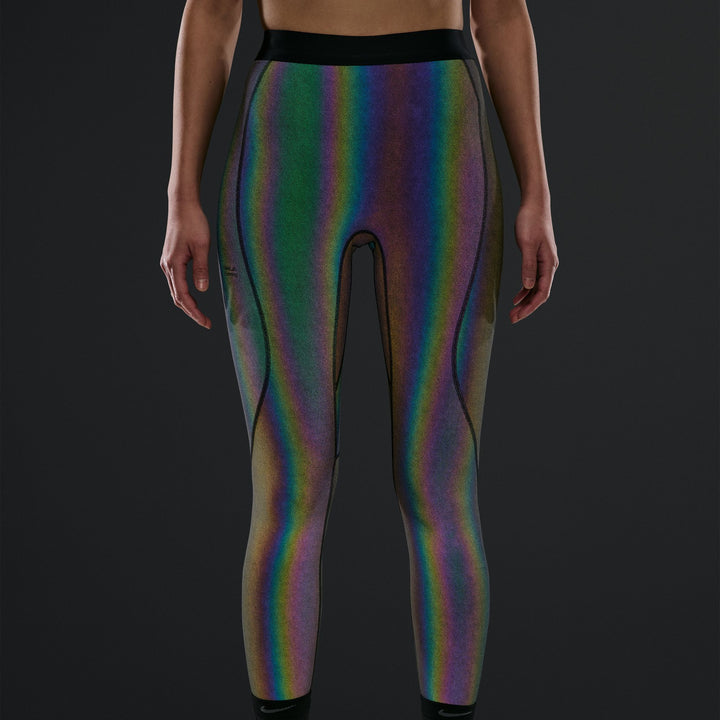Nike Womens NikeLab High-Waisted Running Flash Leggings - Rainbow/Black - HO26