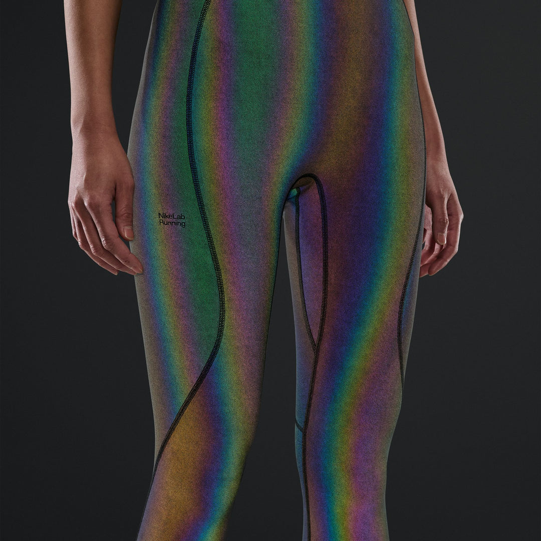 Nike Womens NikeLab High-Waisted Running Flash Leggings - Rainbow/Black - HO26