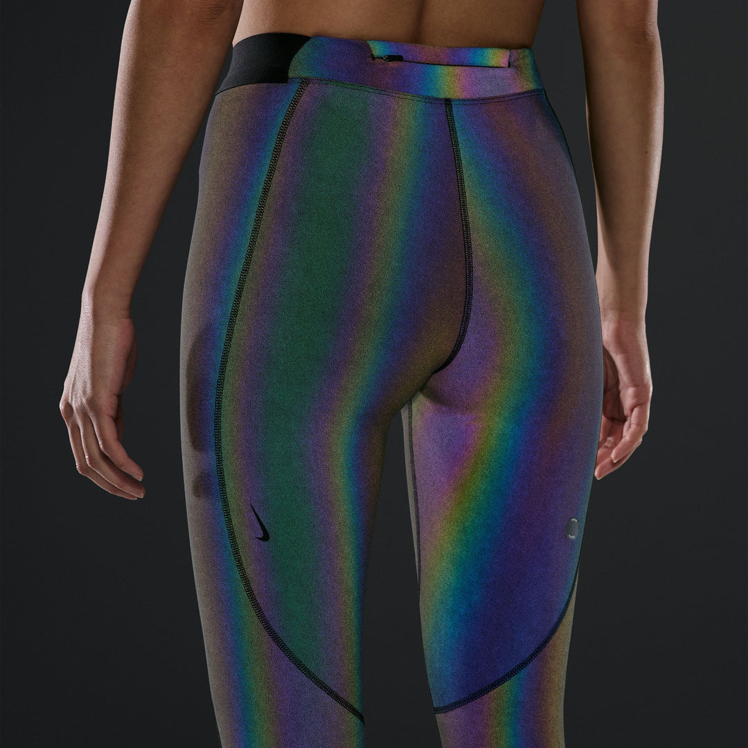Nike Womens NikeLab High-Waisted Running Flash Leggings - Rainbow/Black - HO26
