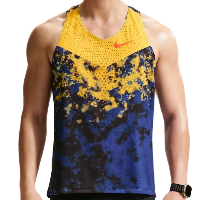Nike Mens AeroSwift Dri-FIT ADV Running Singlet 26 - Citron Pulse/Lapis/Bright Crimson - SU26