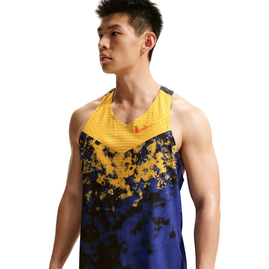 Nike Mens AeroSwift Dri-FIT ADV Running Singlet 26 - Citron Pulse/Lapis/Bright Crimson - SU26
