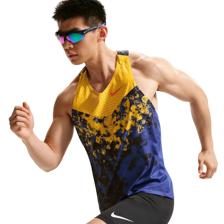 Nike Mens AeroSwift Dri-FIT ADV Running Singlet 26 - Citron Pulse/Lapis/Bright Crimson - SU26