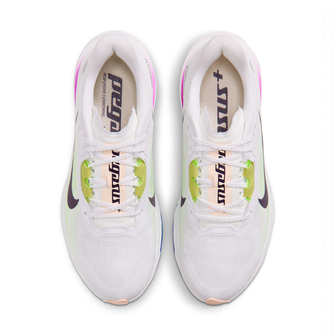 Nike Womens Pegasus Plus 2 - White/Purple Dynasty/Volt/Fuchsia Dream - Neutral - HO26