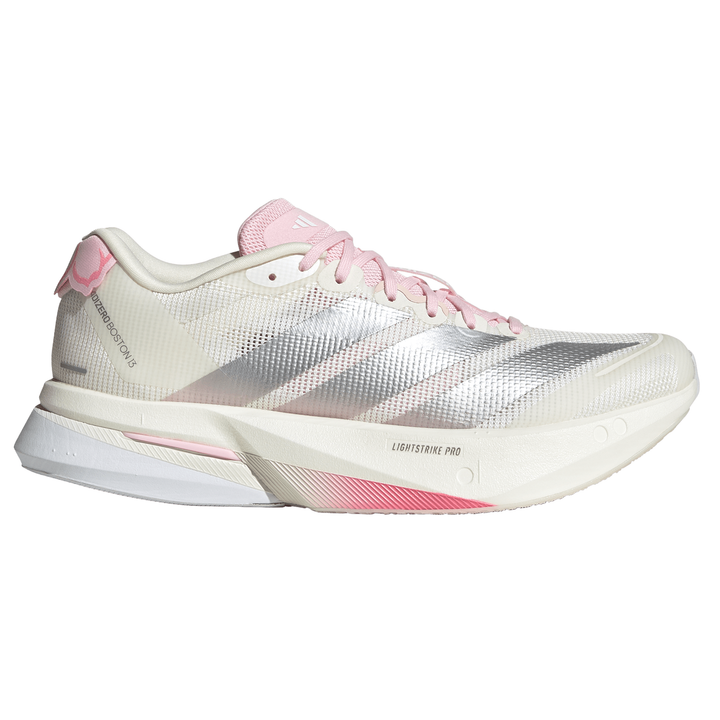 Adidas Womens Adizero Boston 13 - Core White/Silver Metallic/Clear Pink - Neutral - SS26