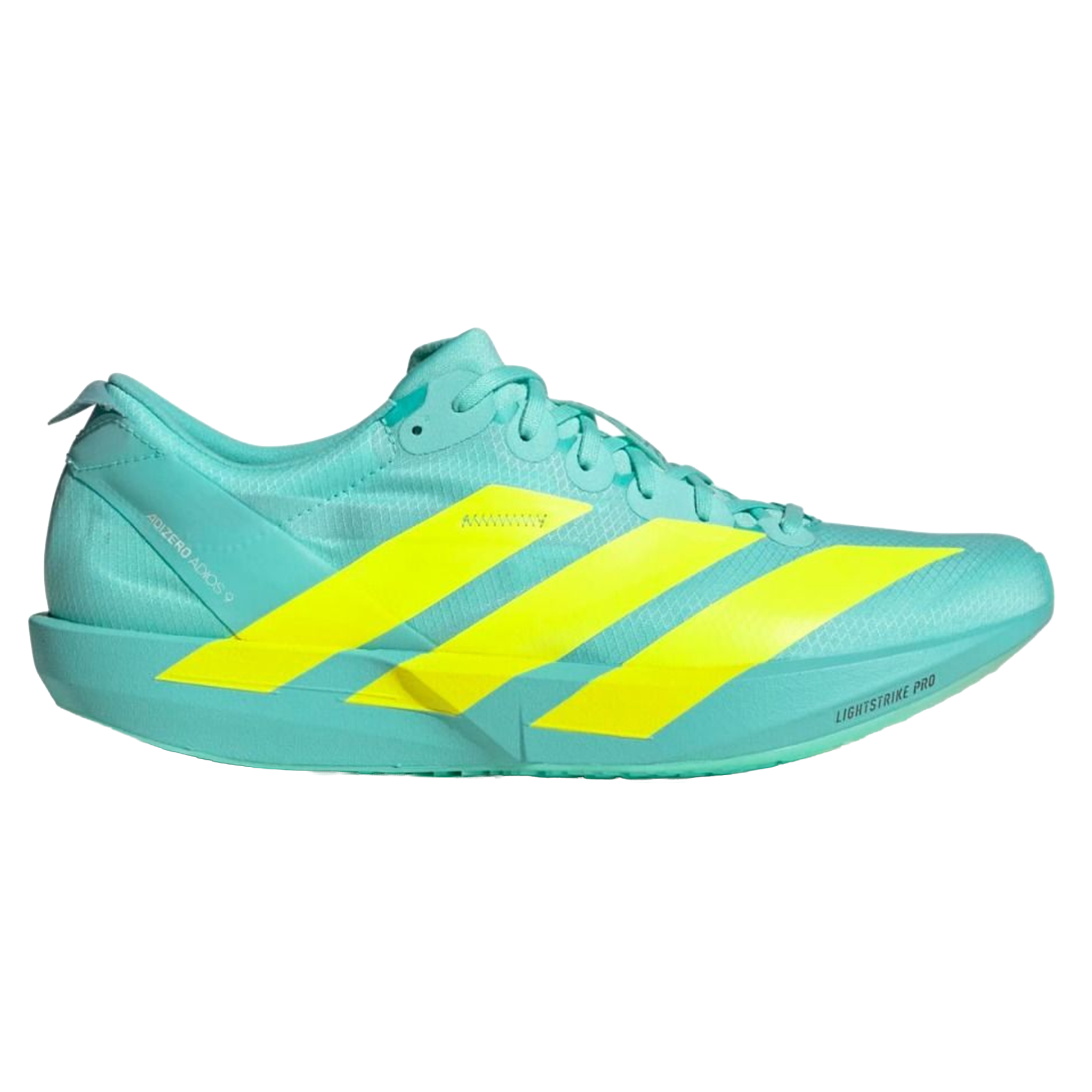 Adidas Mens Adizero Adios 9 - Flash Aqua/Lucid Lemon/Zero Metallic - Neutral - AW25