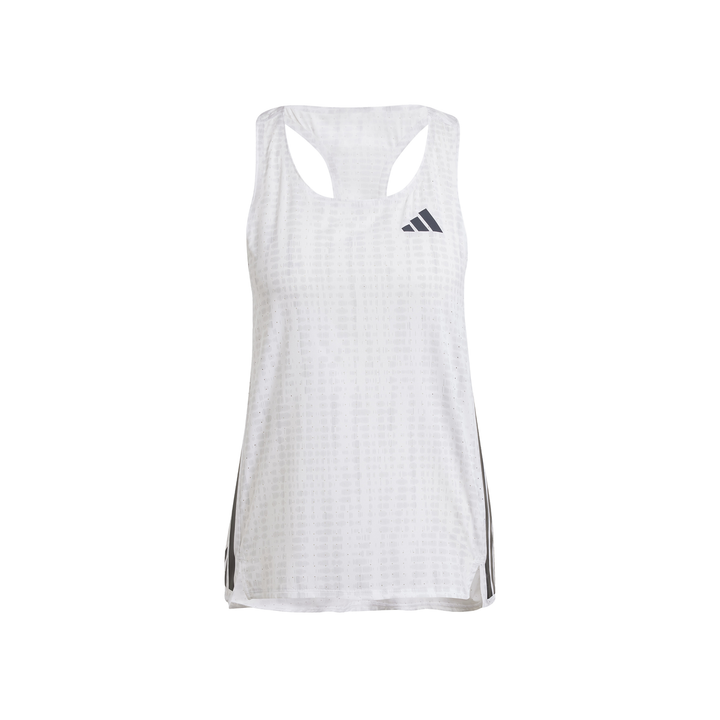 Adidas Womens Adizero Singlet - White/Solid Grey