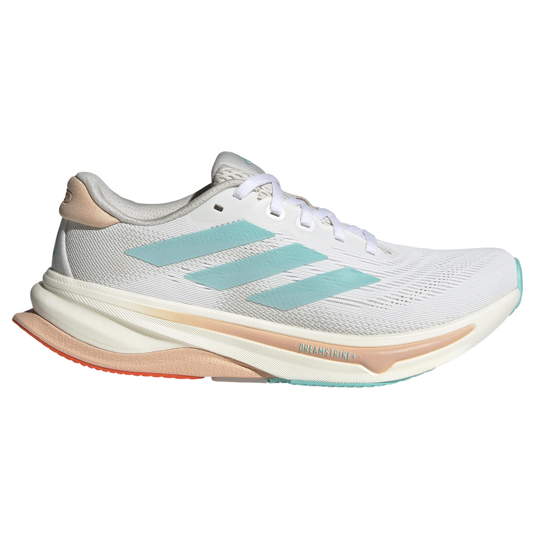 Adidas Womens Supernova Solution 2 - Footwear White/Flash Aqua/Powder Coral - Stability - SS25