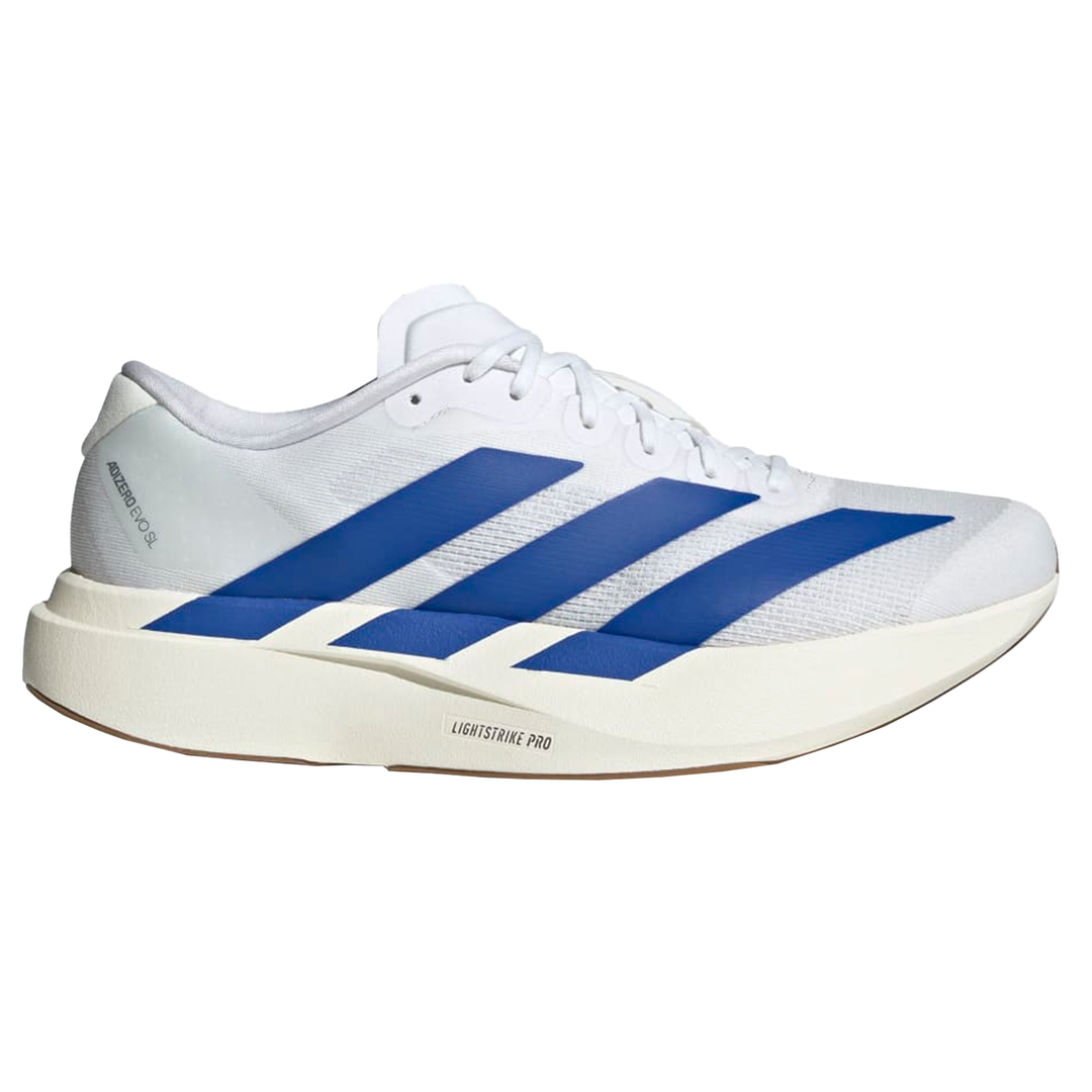 Adidas Mens Adizero Evo SL - Footwear White/Team Royal Blue/Pure Adidas Mens Adizero Evo SL - Footwear White/Team Royal Blue/Pure