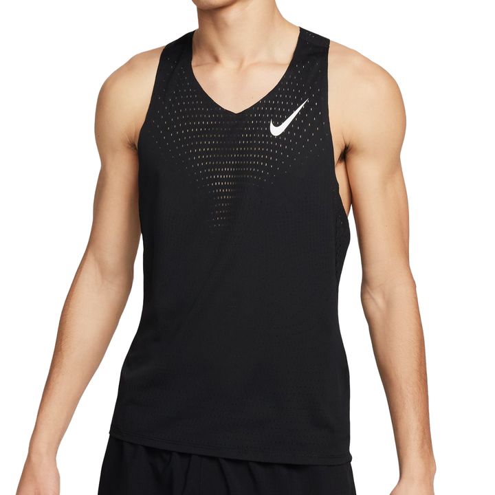 Nike Mens AeroSwift Dri-FIT ADV Running Singlet - Black/Summit White - HO25