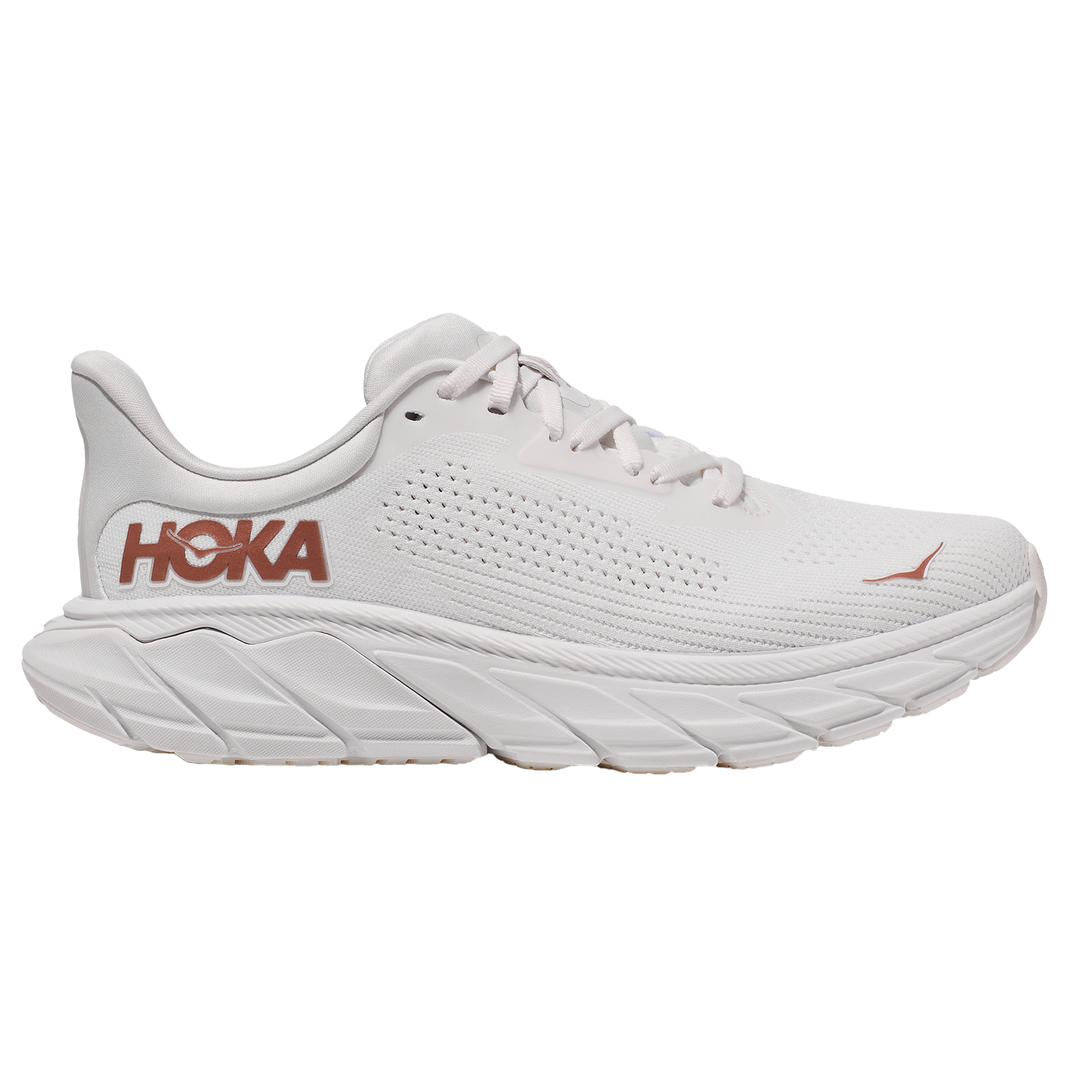 Hoka Womens Arahi Blanc De Blanc/Rose Gold Run North West