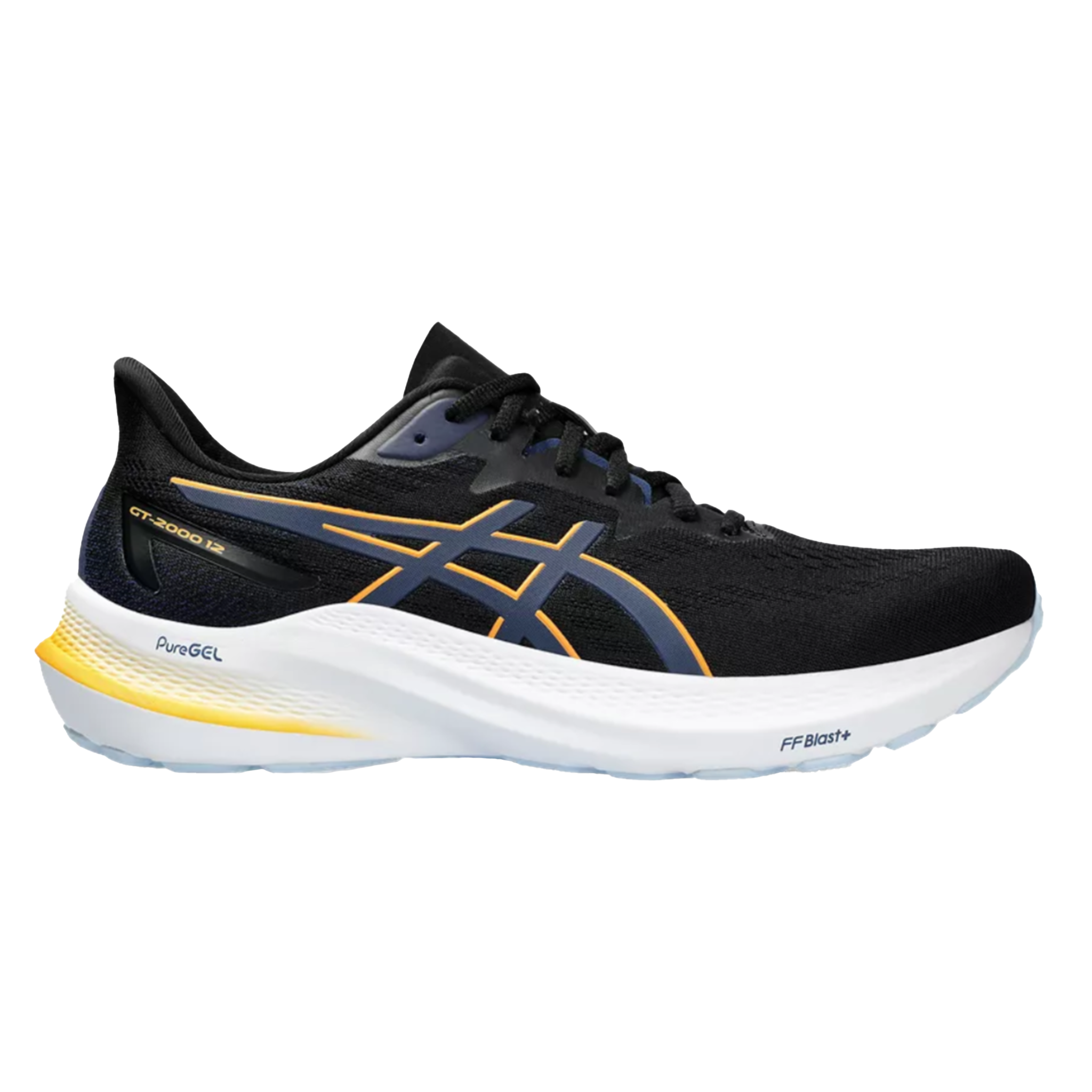 Asics Mens GT-2000 12 - Black/Fellow Yellow - Stability