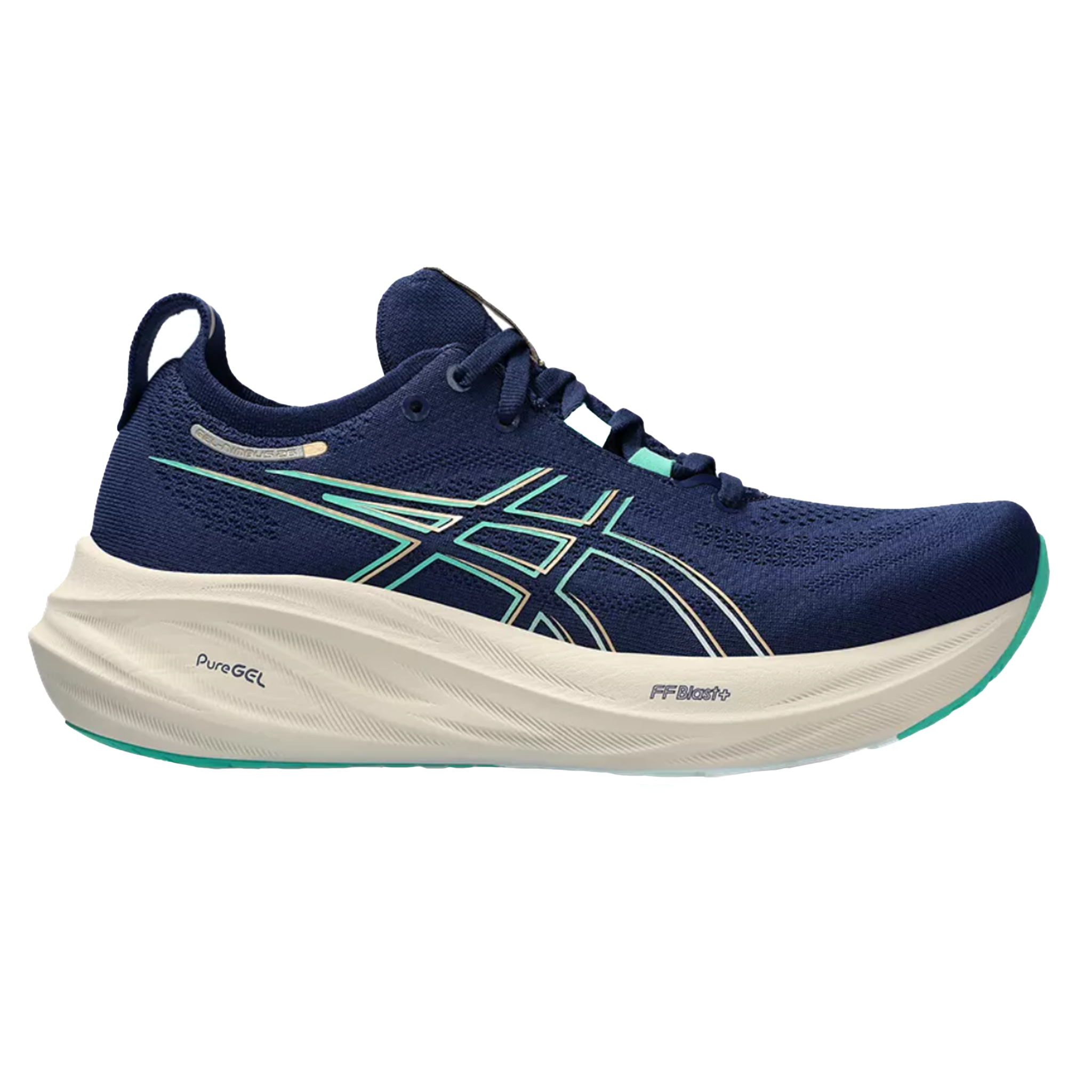 Asics Womens Gel Nimbus 26 - Blue Expanse/Aurora Green - Neutral