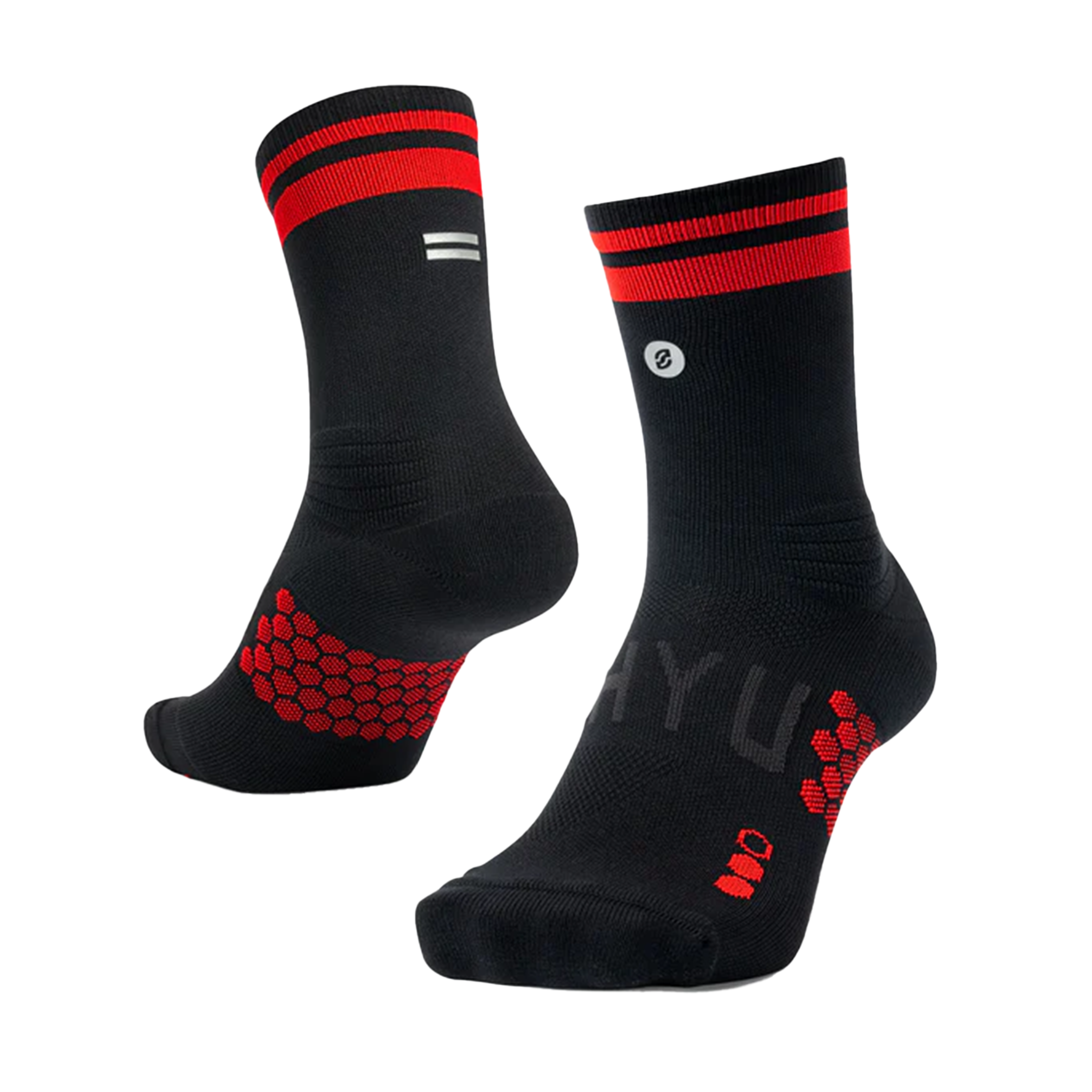 SHYU Racing Half Crew Socks - Black/Red/Red