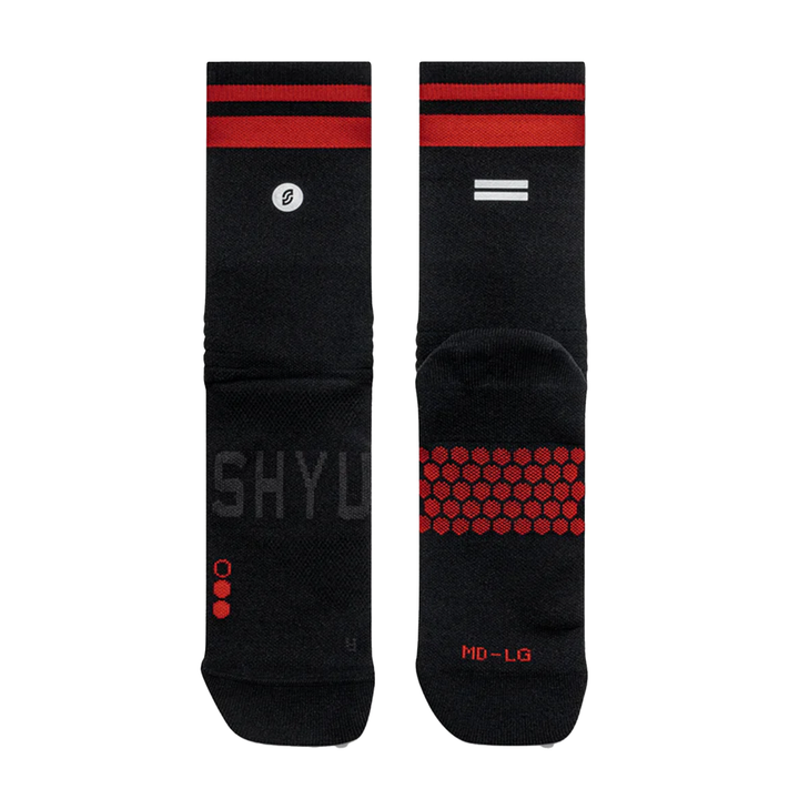 SHYU Racing Half Crew Socks - Black/Red/Red