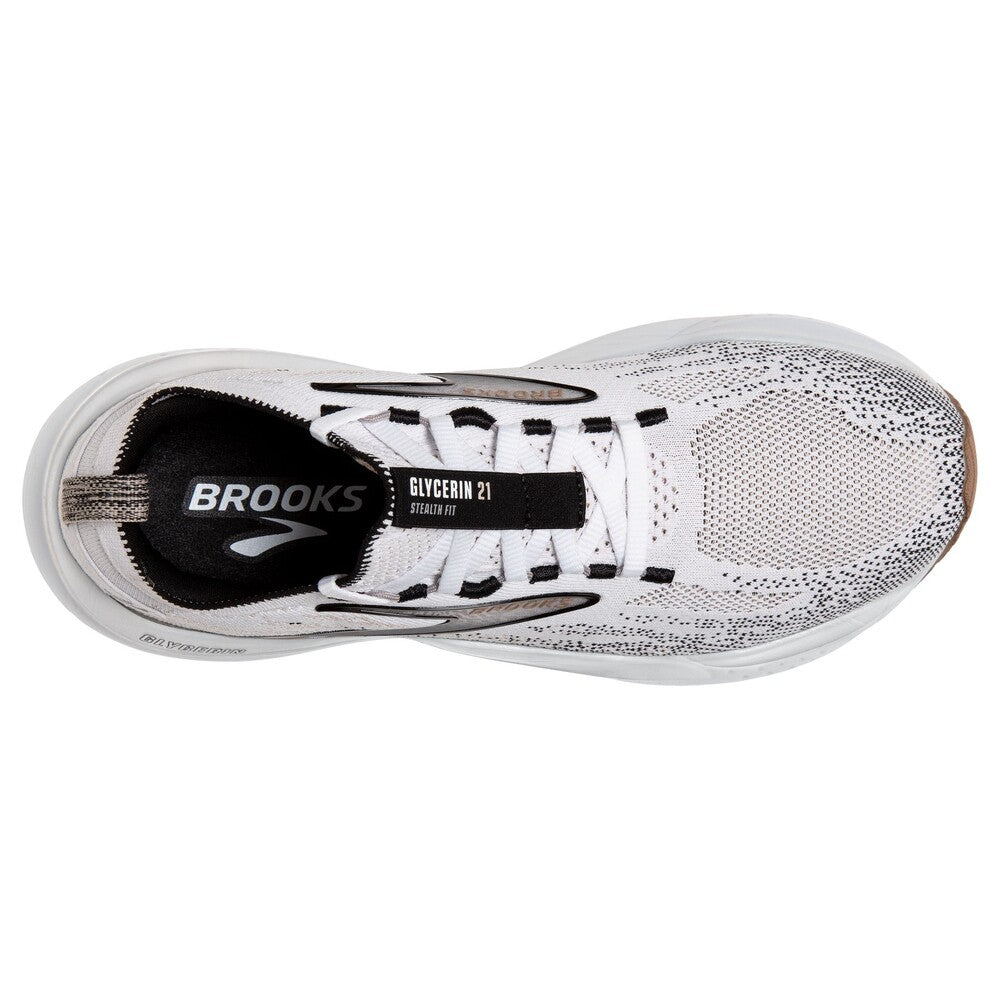Brooks Womens Glycerin StealthFit GTS 21 - White/Grey/Black - Neutral