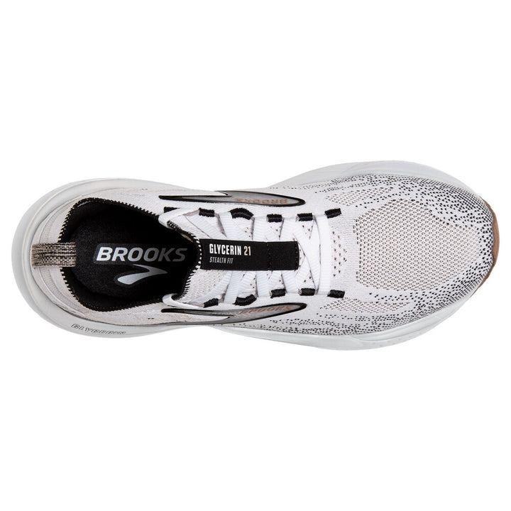 Brooks Womens Glycerin StealthFit GTS 21 - White/Grey/Black - Neutral