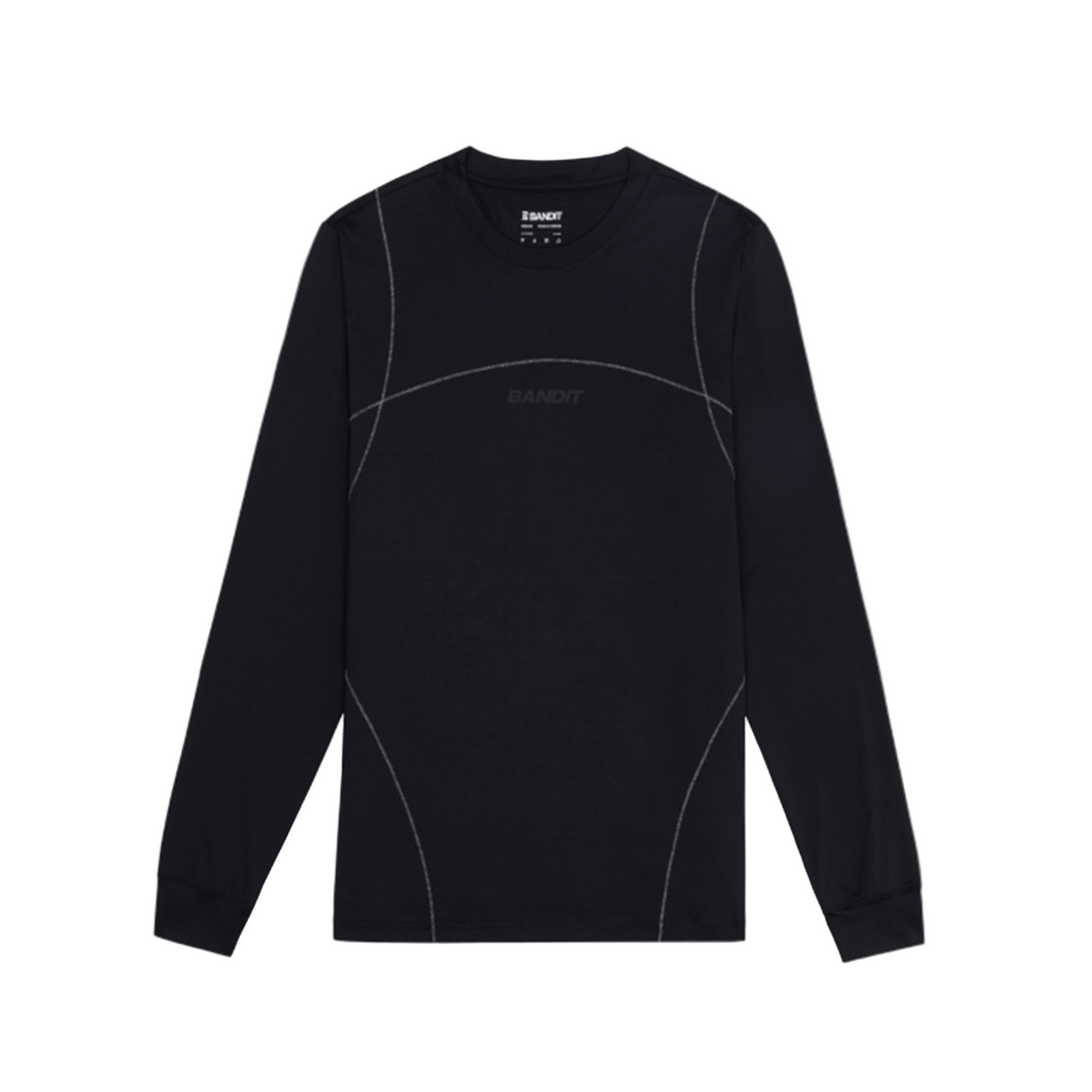 Bandit T-shirt à manches longues en micromesh Reflecto Stitch pour hommes - Bandit Black - SS26