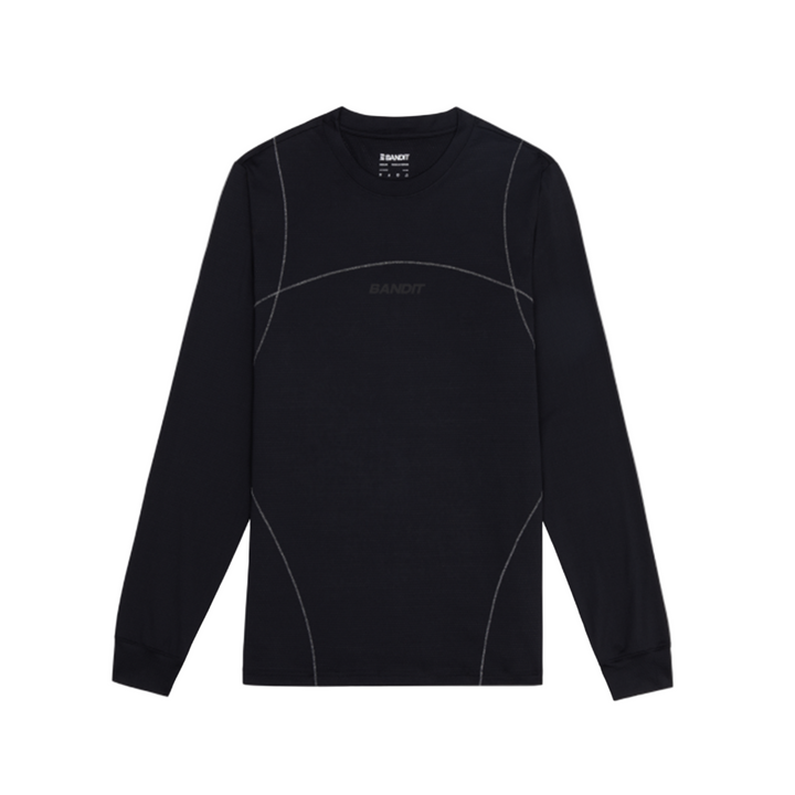Bandit T-shirt à manches longues en micromesh Reflecto Stitch pour hommes - Bandit Black - SS26