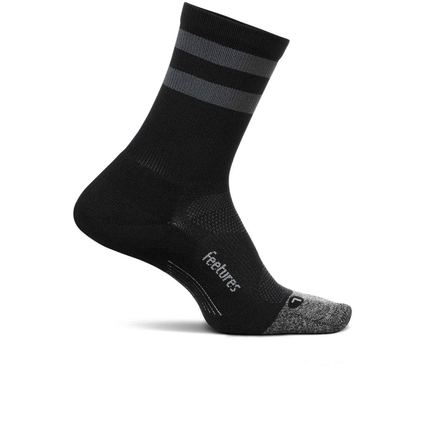 Feetures Elite Light Cushion Mini Crew - Black High Top Stripe