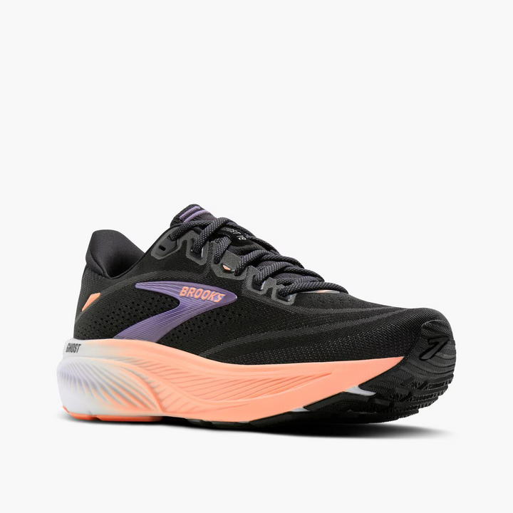 Brooks Womens Ghost 18 - Black/Mulled Grape/Peach - Neutral - AW26