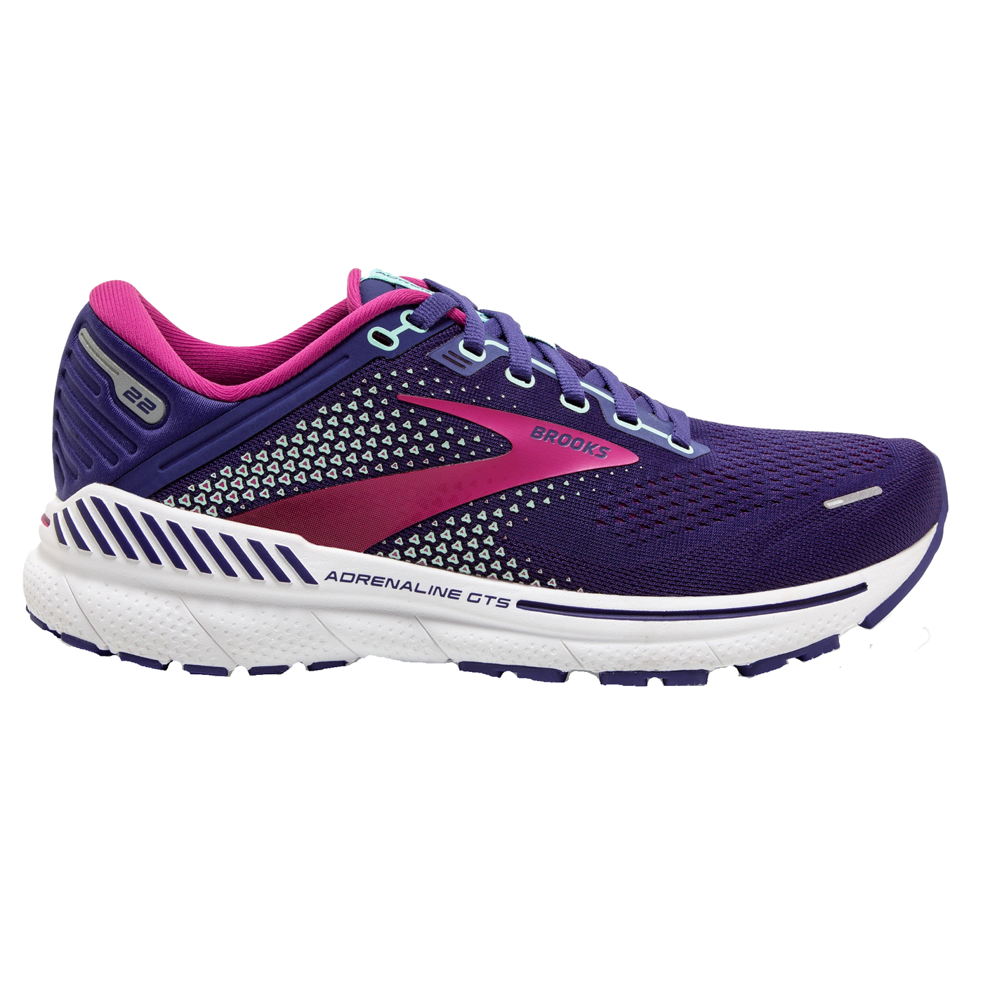 Brooks Womens Adrenaline GTS 22 - Navy/Yucca/Pink - Stability