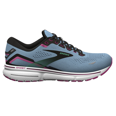 Brooks Womens Ghost 15 - Blue Bell/Black/Pink - Neutral