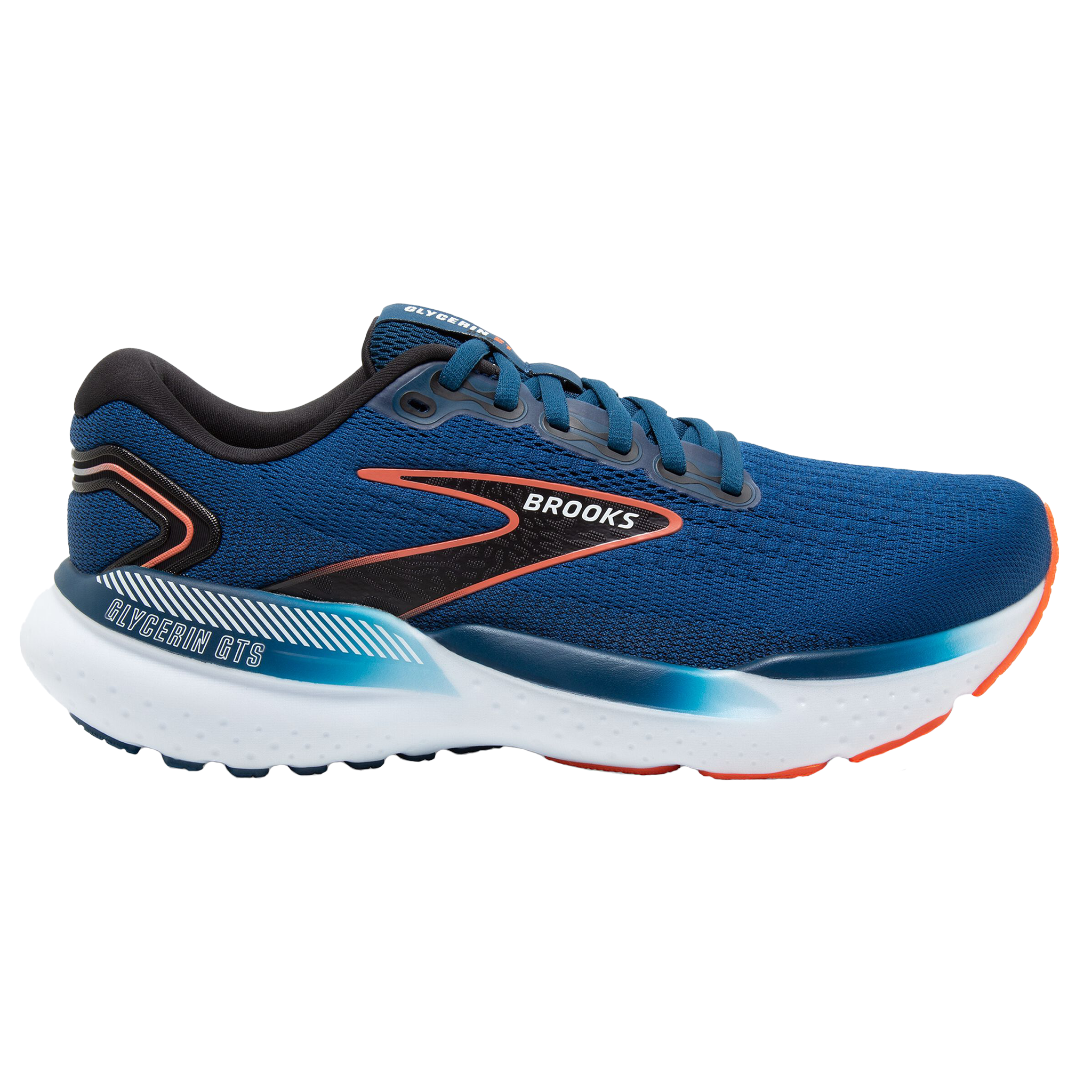 Brooks Mens Glycerin GTS 21 -  Blue Opal/Black/Nasturtium - Stability