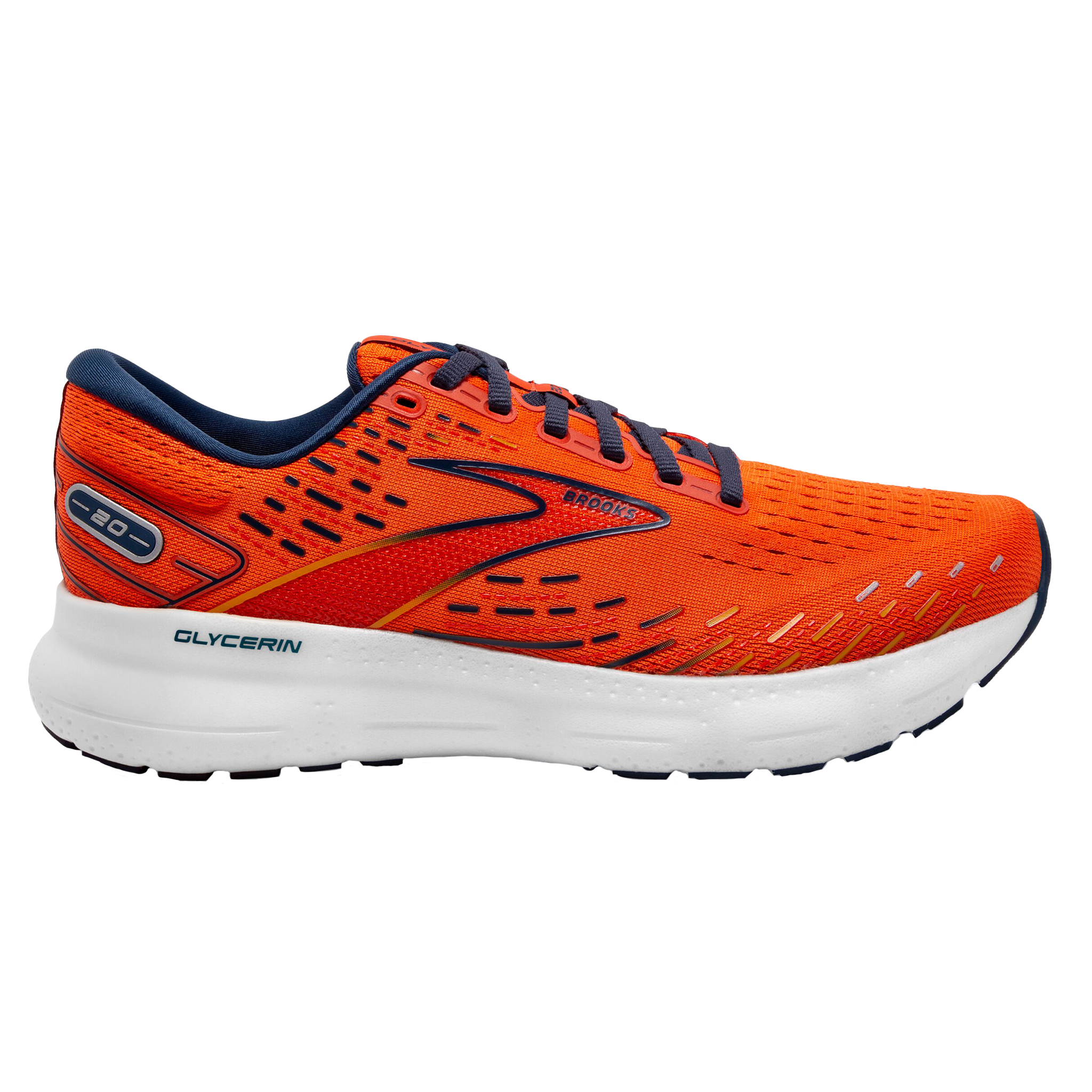 Brooks Mens Glycerin 20 - Orange/Titan/Flame - Neutral