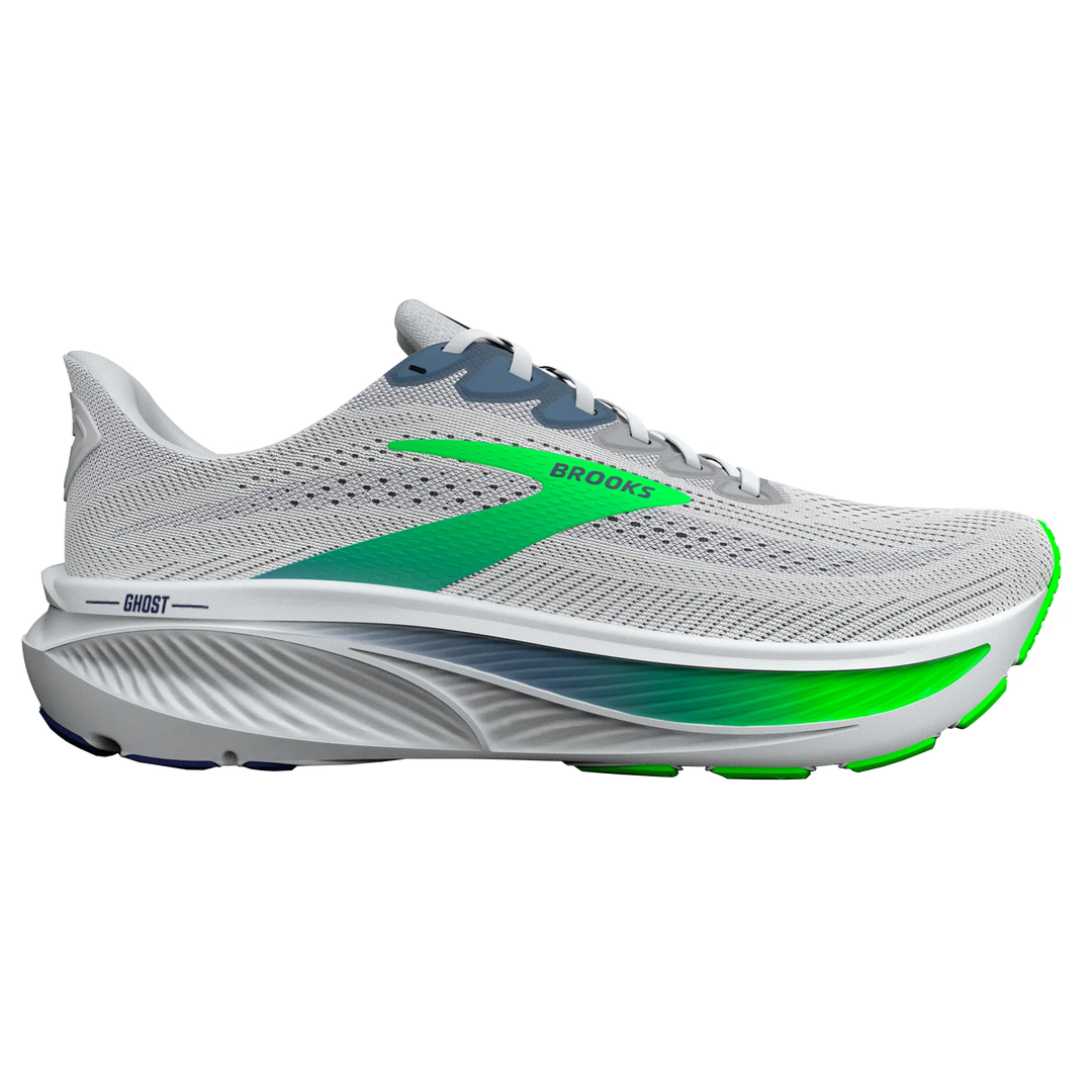 Brooks Mens Ghost 17 - Oyster/Beacon Blue/Gecko - Neutral - SS26