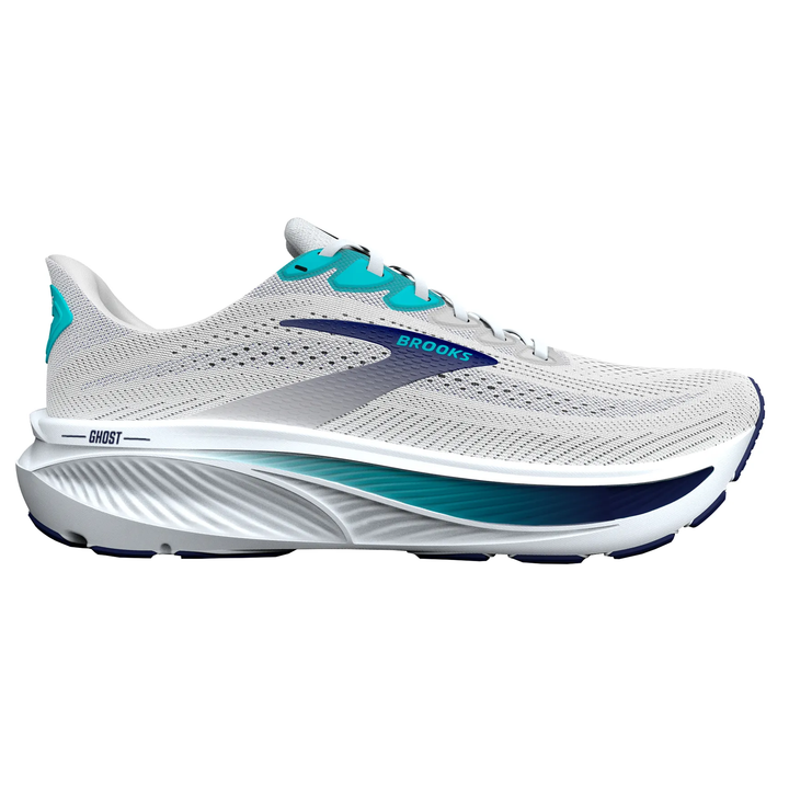 Brooks Mens Ghost 17 - White/Beacon Blue/Ipanema - Neutral - SS26