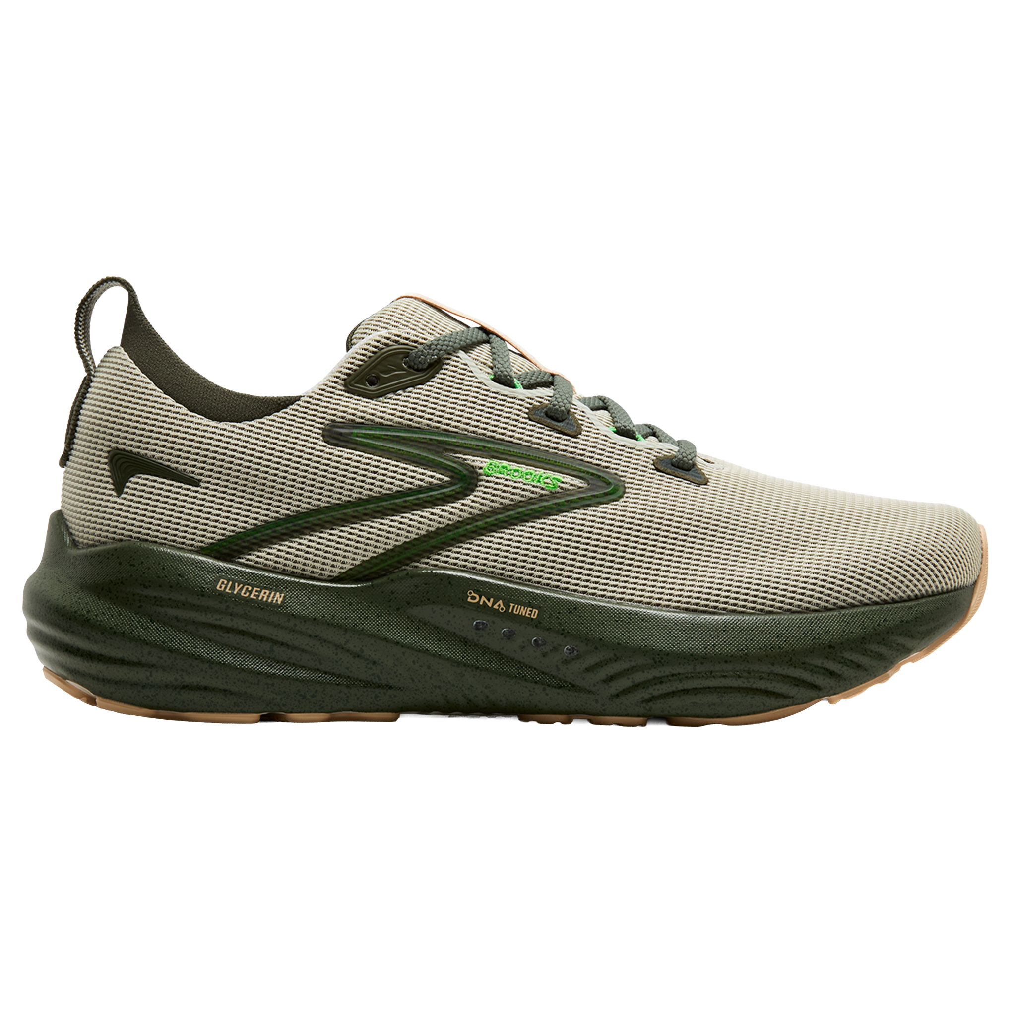 Brooks Mens Glycerin 22 - Beetle/Celadon/Ivory - Neutral - AW25