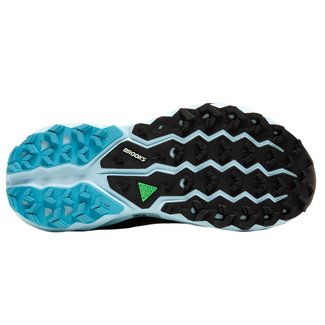 Brooks Womens Cascadia 19 GTX - Black/Ebony/Blue Flower - Trail - AW25