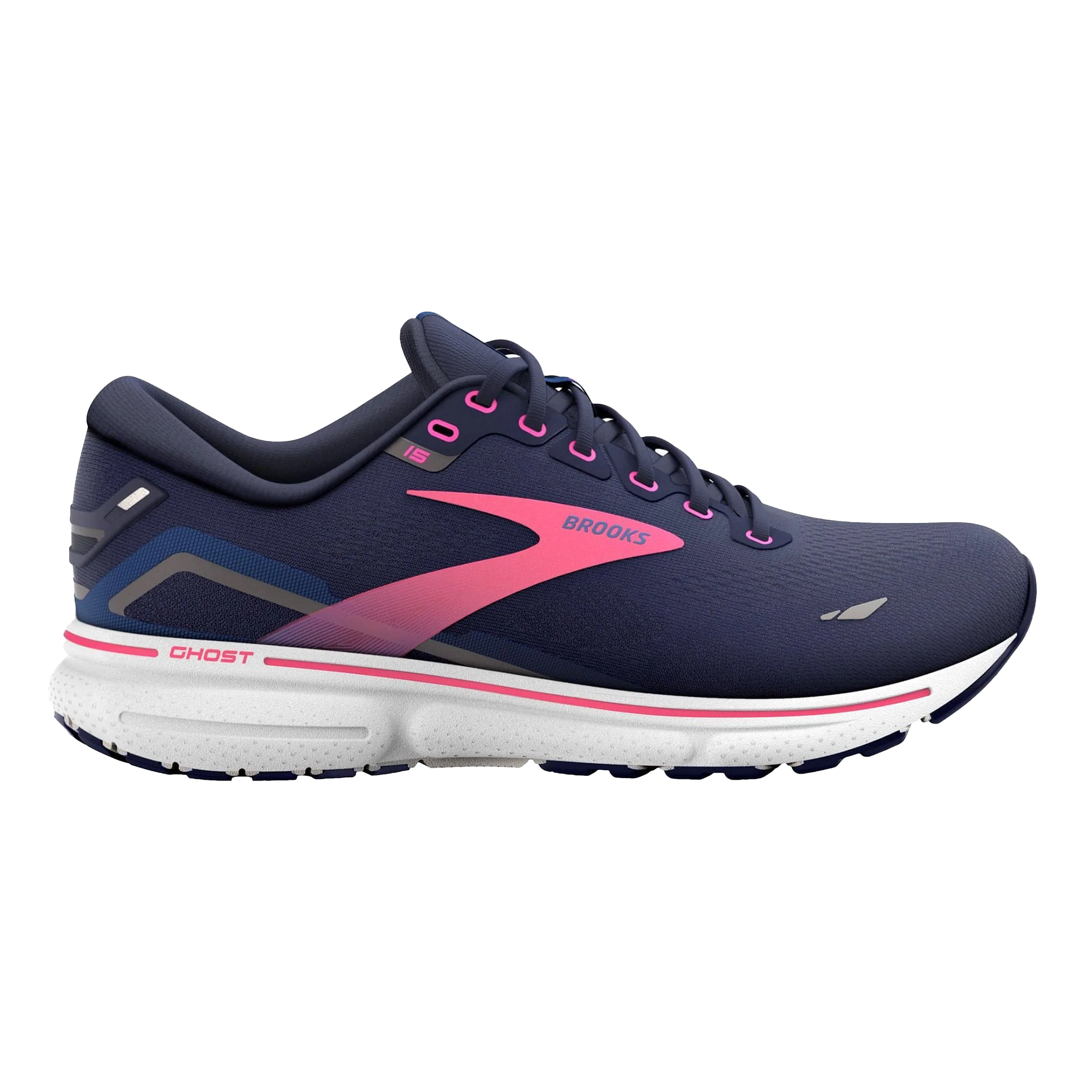 Brooks Womens Ghost 15 - Peacoat/Blue/Pink - Neutral