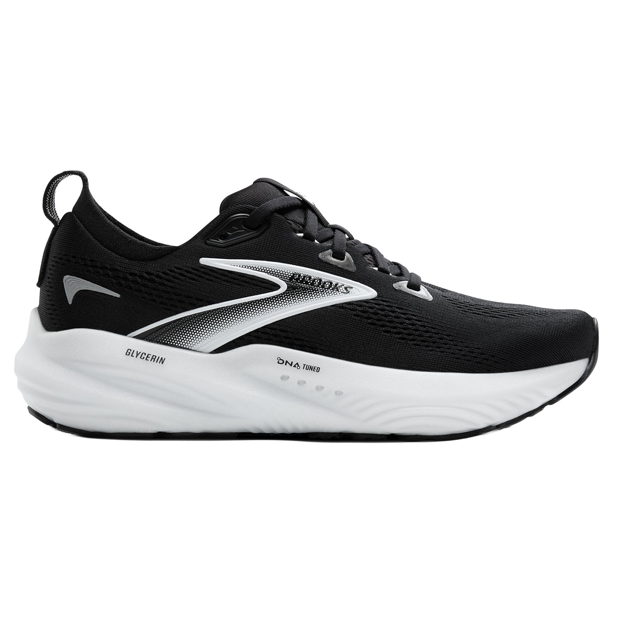 Brooks Womens Glycerin 22 - Wide - D Width - Black/Grey/White - Neutral - SS25