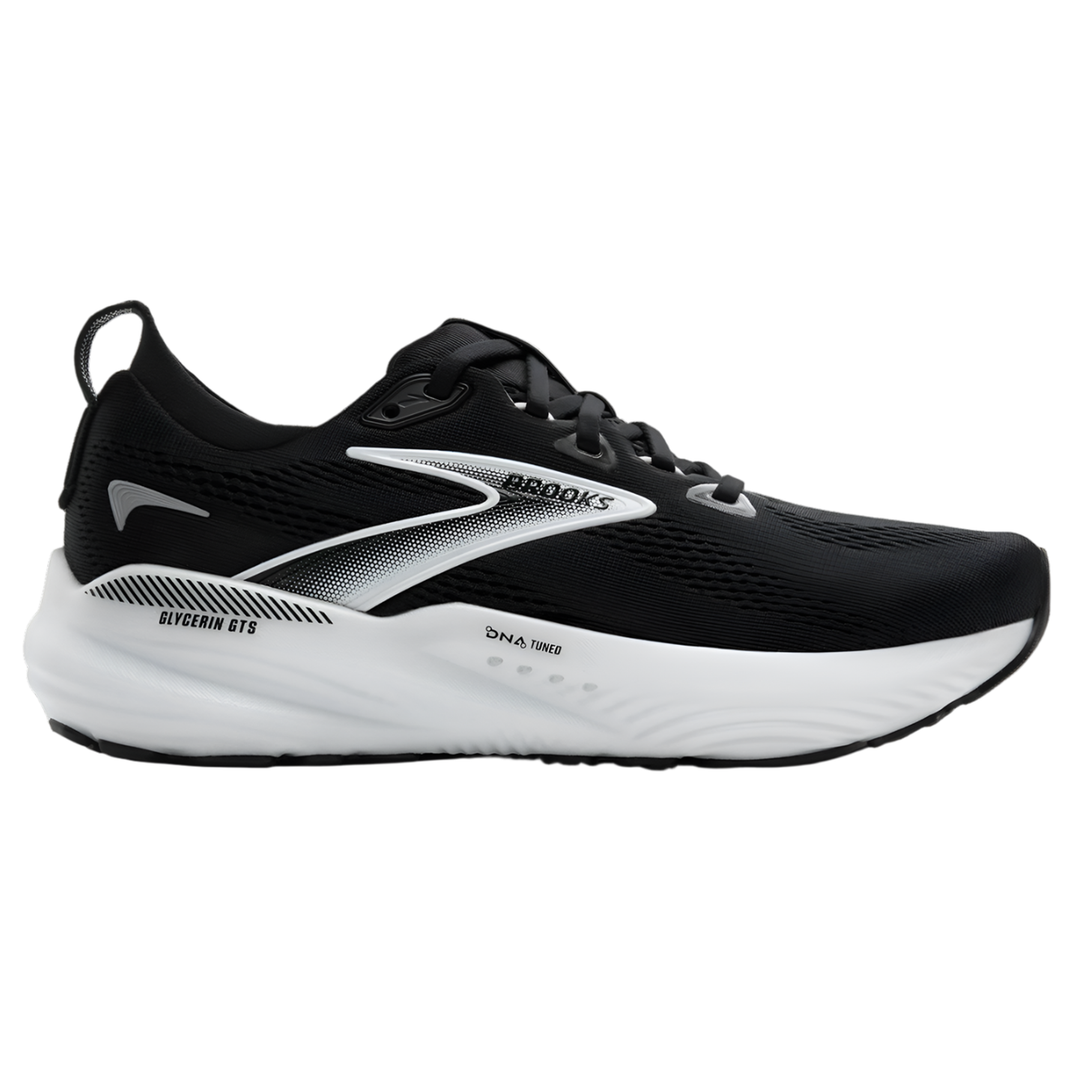 Brooks Womens Glycerin GTS 22 Wide - D Width - Black/Grey/White - Stability - AW25