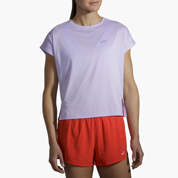 Brooks Womens Sprint Free Short Sleeve - Violet Dash