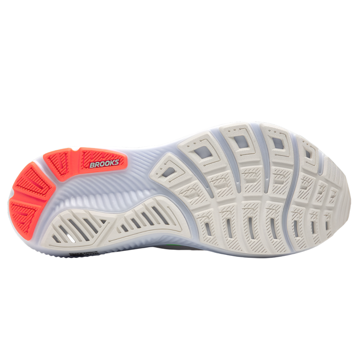 Brooks Mens Ghost 17 - White/Pink Clay/Gecko - Neutral - AW25