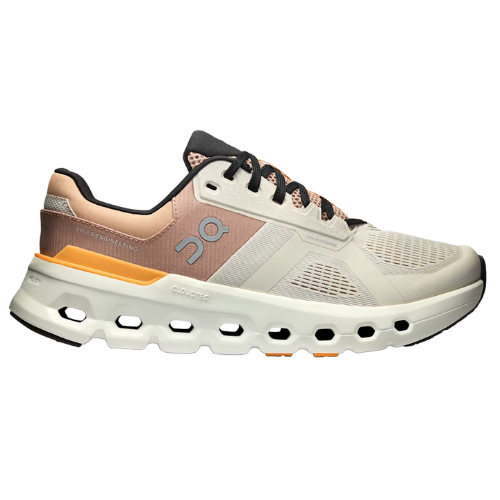 ON Womens Cloudrunner 2 Wide - D Width - Pearl/Tangerine - Stability - SS25