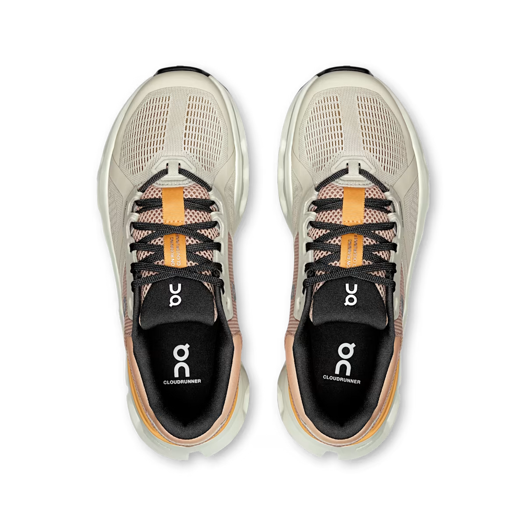 ON Womens Cloudrunner 2 Wide - D Width - Pearl/Tangerine - Stability - SS25