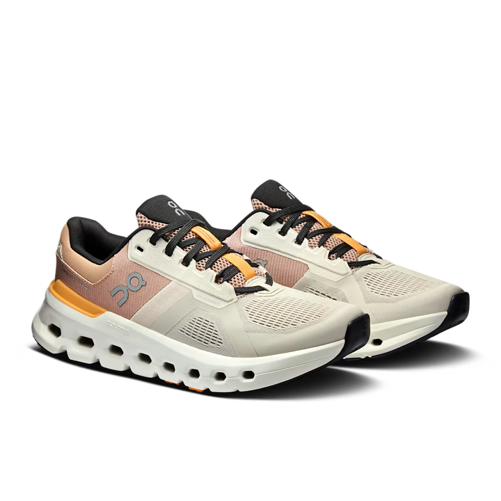 ON Womens Cloudrunner 2 Wide - D Width - Pearl/Tangerine - Stability - SS25