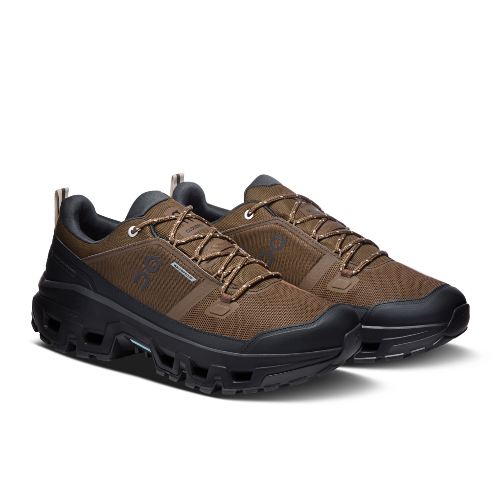 ON Mens Cloudrock Low Waterproof - Earth/Black - Trail - AW26