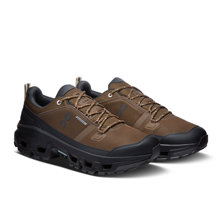 ON Mens Cloudrock Low Waterproof - Earth/Black - Trail - AW26