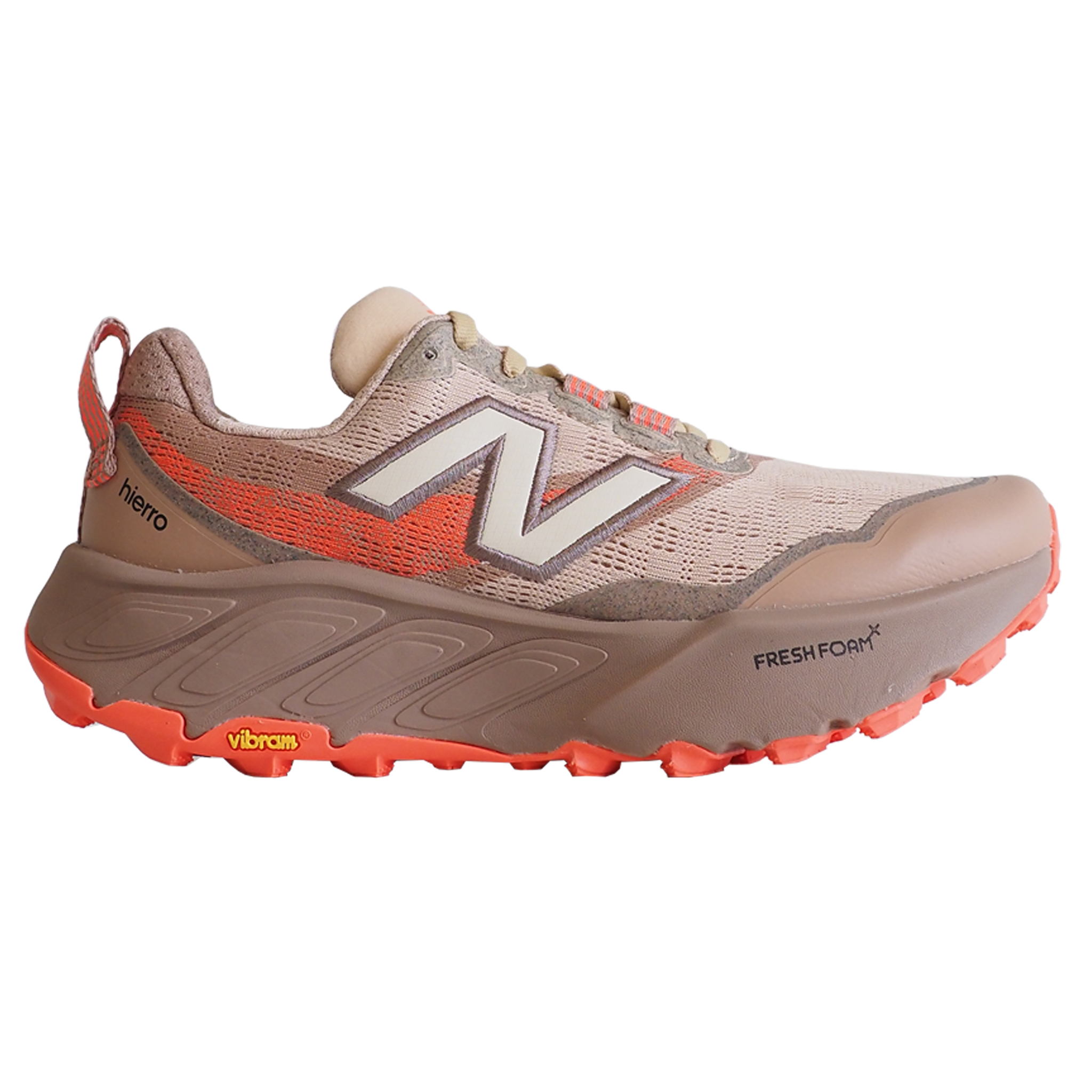 New Balance Womens Fresh Foam Hierro V9 - Desert Clay/Flat Taupe/Urgent Red - Trail - AW25