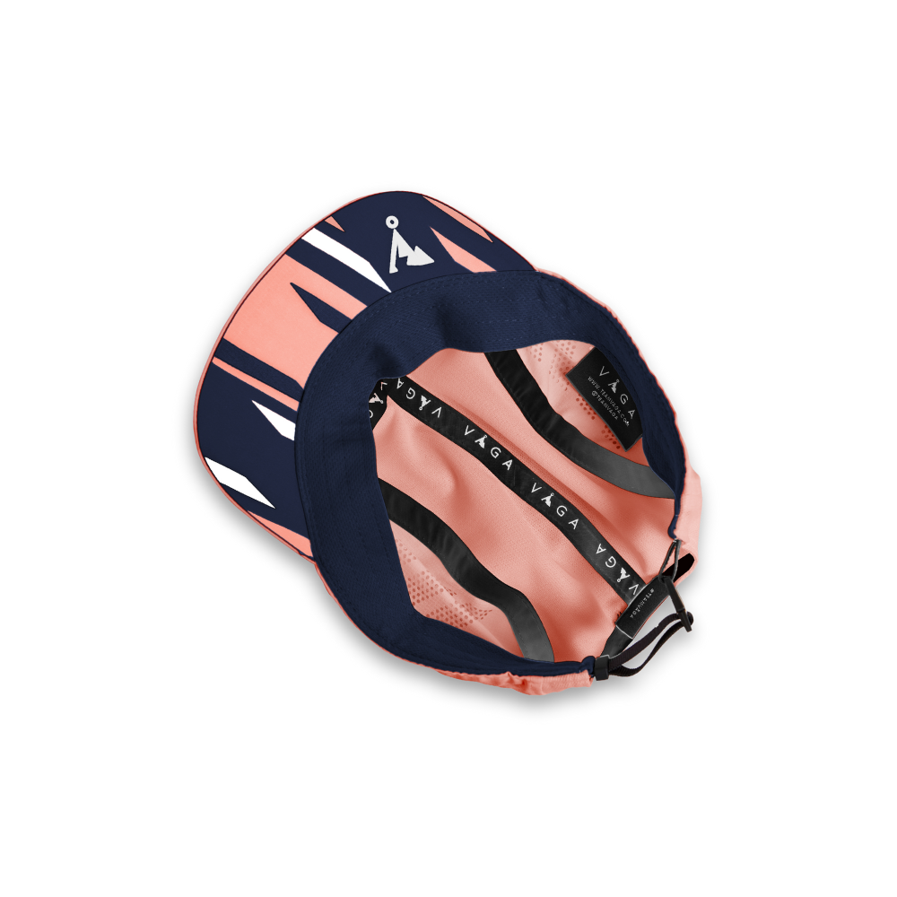 Vaga Feather Racing Cap - Peach/Navy Blue