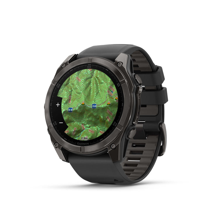 Garmin Fenix 8 - 51mm, AMOLED - Sapphire, Carbon Grey DLC with Black/Pebble Grey Silicone Band