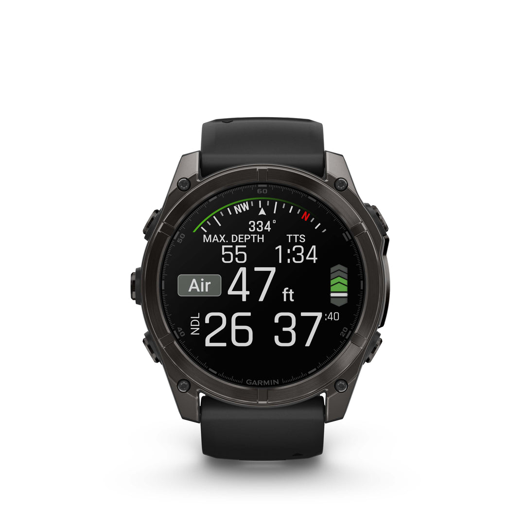 Garmin Fenix 8 - 51mm, AMOLED - Sapphire, Carbon Grey DLC with Black/Pebble Grey Silicone Band