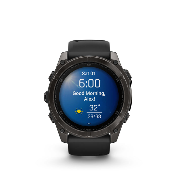 Garmin Fenix 8 - 51mm, AMOLED - Sapphire, Carbon Grey DLC with Black/Pebble Grey Silicone Band