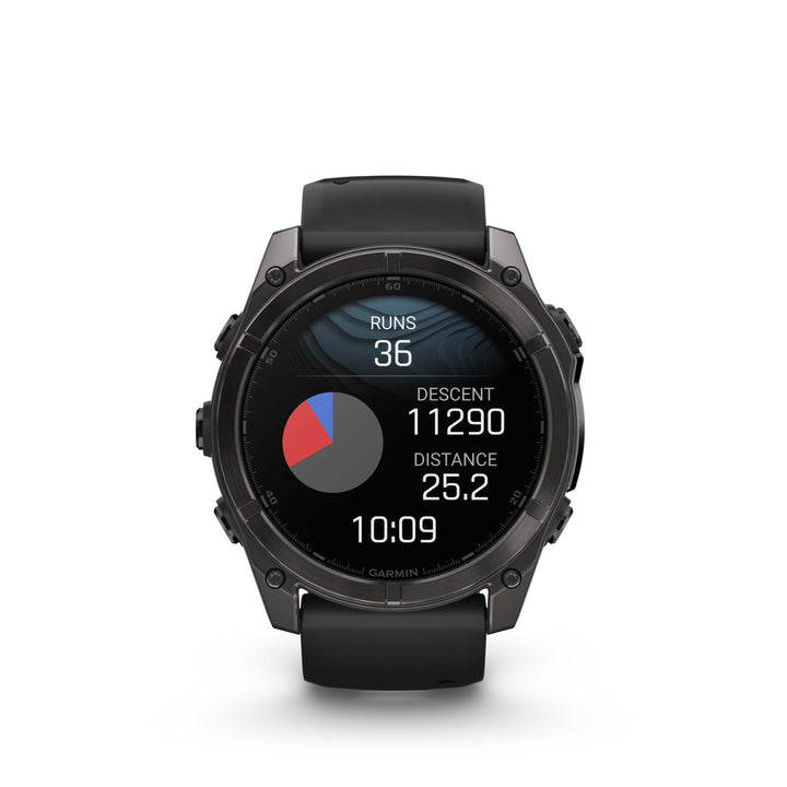 Garmin Fenix 8 - 51mm, AMOLED - Sapphire, Carbon Grey DLC with Black/Pebble Grey Silicone Band