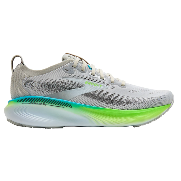Brooks Mens Adrenaline GTS 25 - Oyster/Green Gecko/Blue - Stability - SS26