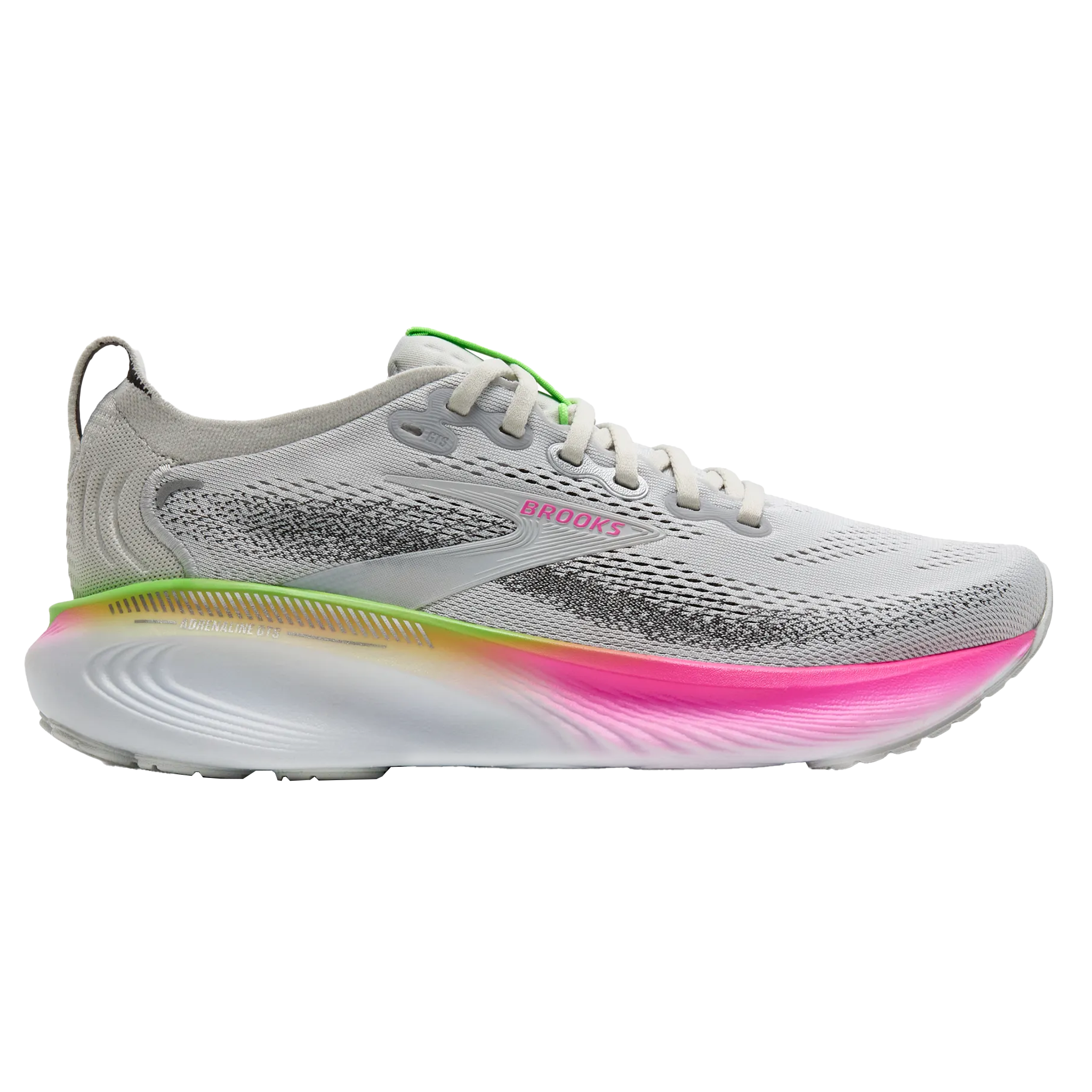Brooks Womens Adrenaline GTS 25 - Oyster/Pink/Green - Stability - SS26